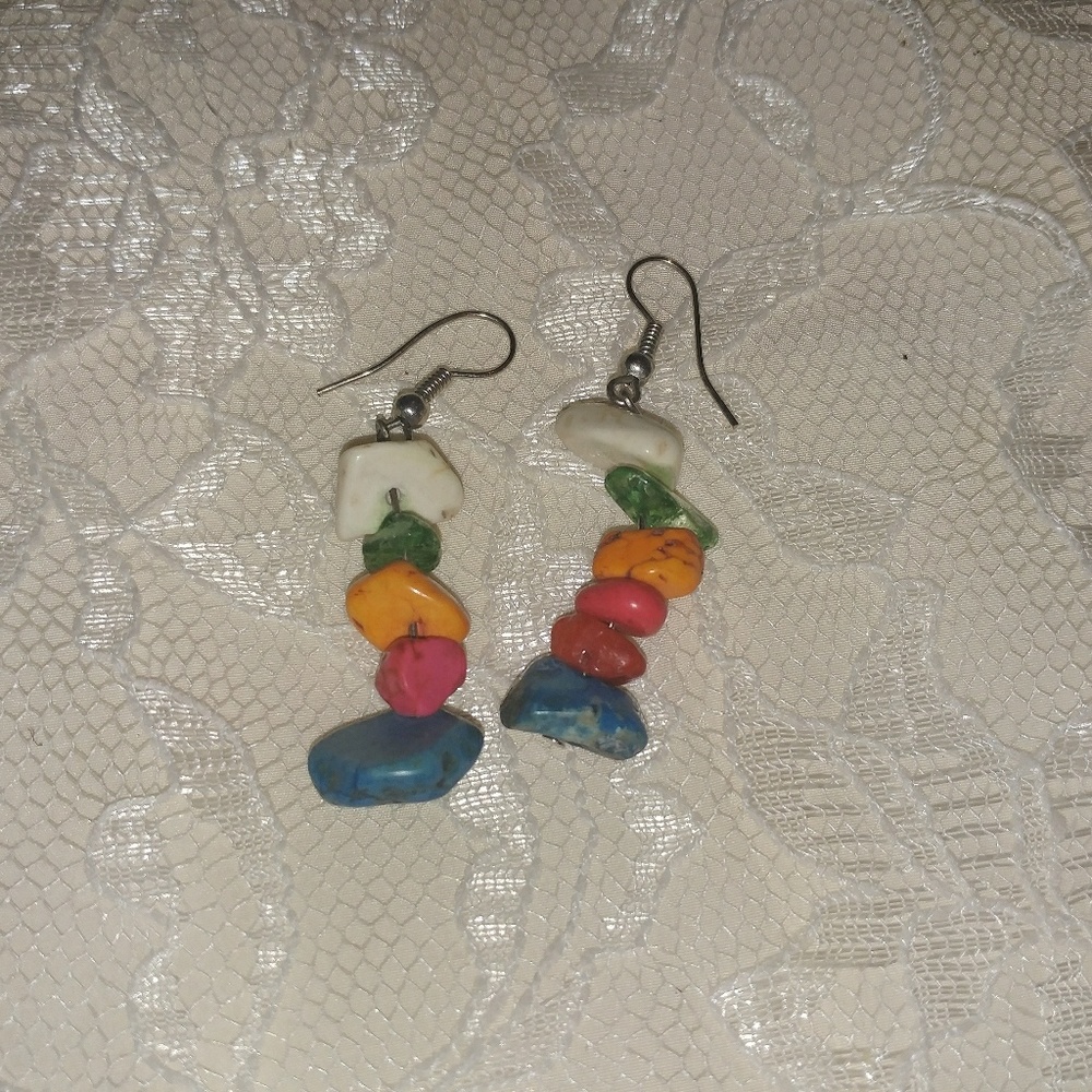 Super Cute Colored Stone Earrings